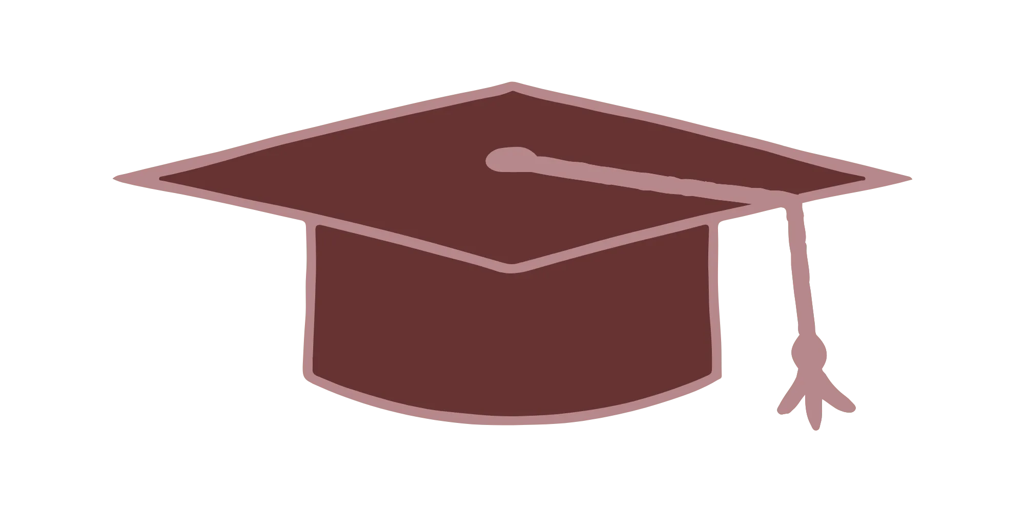 Hand-drawn graduation cap with tassel