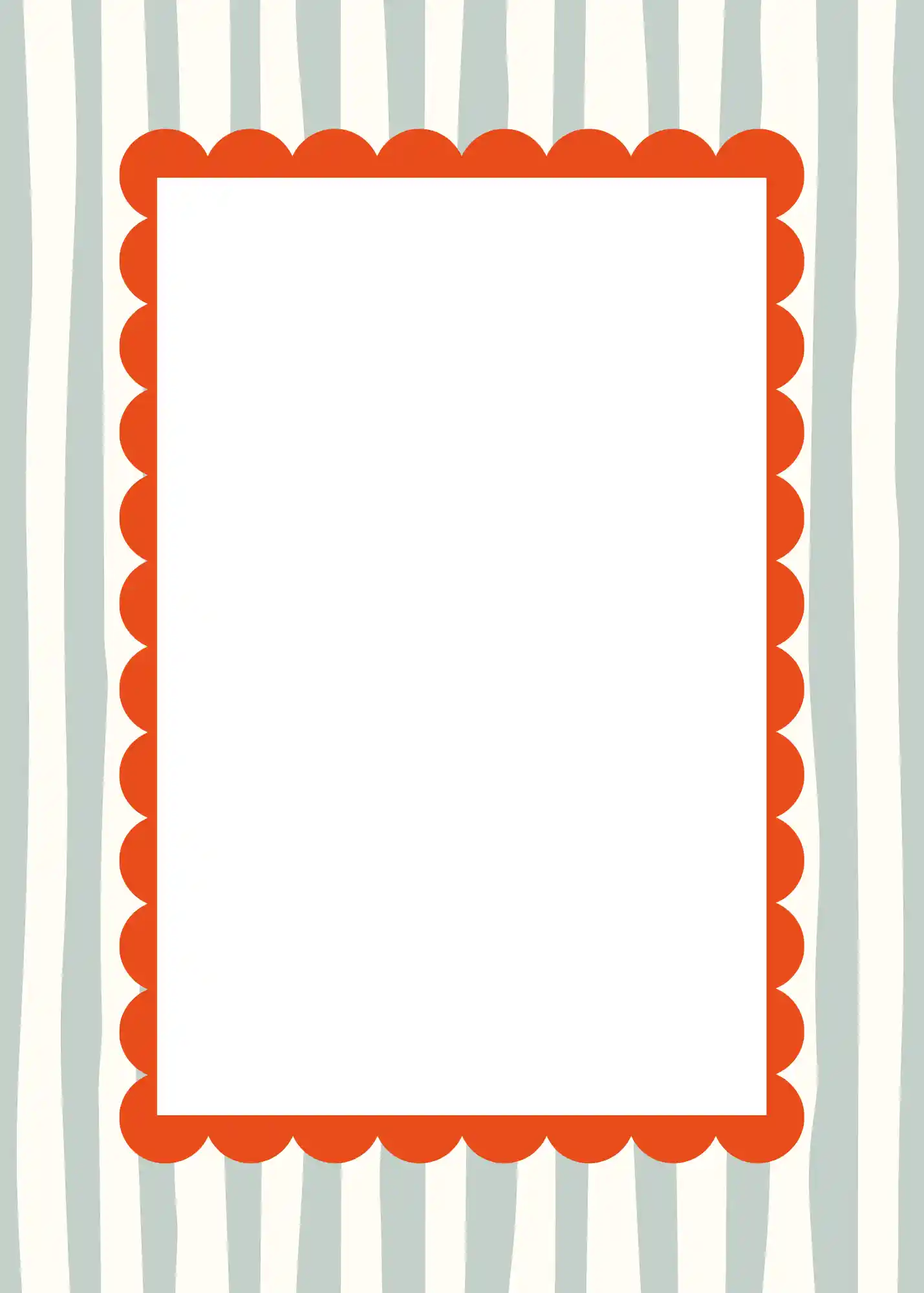 Poolside invitation frame with a bold scalloped border